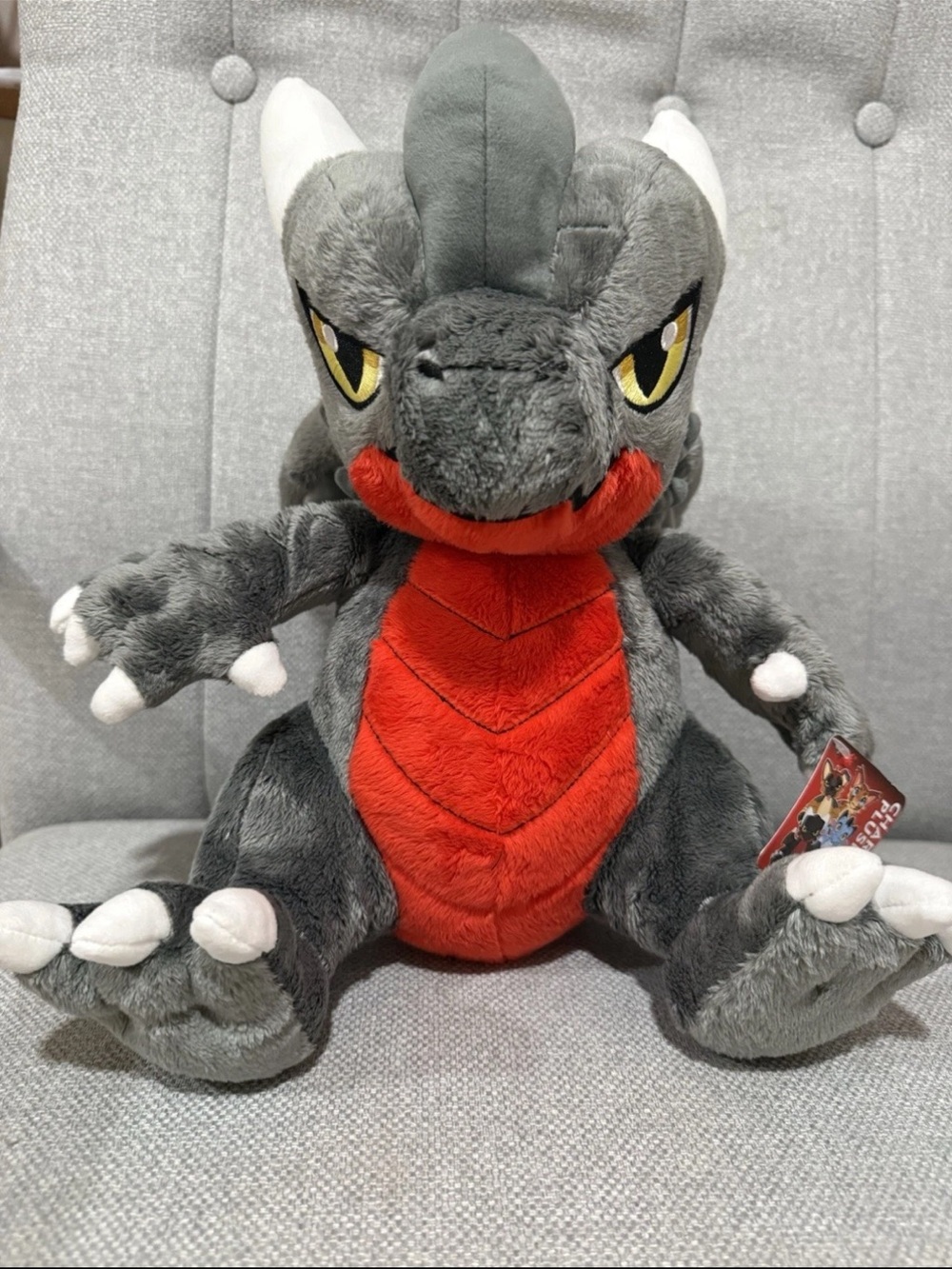 Bad Dragon Duke Plush 14" Urban Thoughts Gray Red Dragon Toy NWT Rare 2024